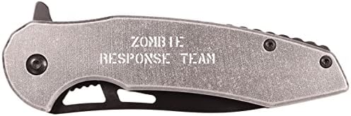 MTech USA Framelock Yay Destekli Açık Taşlı Gri Eloksallı Alüminyum Saplı Cep Katlanır Bıçak, NDZ Performance - Zombie Response