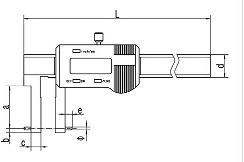 MeterTo Dijital İç Oluk Kumpas ile Yuvarlak İpuçları Puan 0-300mm Çene 110mm Kanca 60mm Doğruluk ±0.07 mm Çözünürlük 0.01 mm