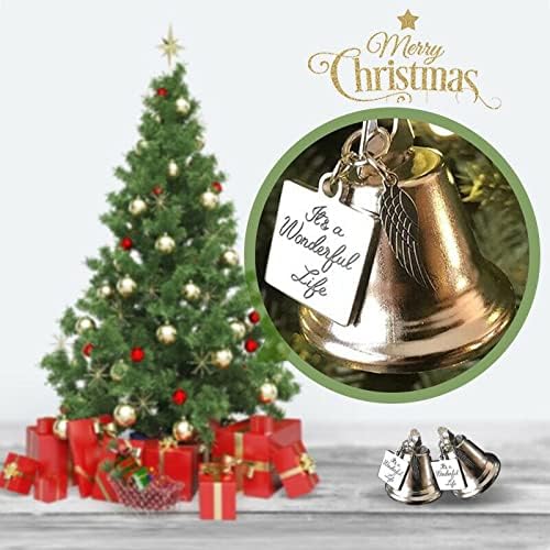 FHGH Noel Dekorasyon Bells 8 adet Noel Bells Süsler Bu Harika Bir Hayat Inspired Noel Melek Çan Asılı Süsleme Ev Dekorasyon Bells