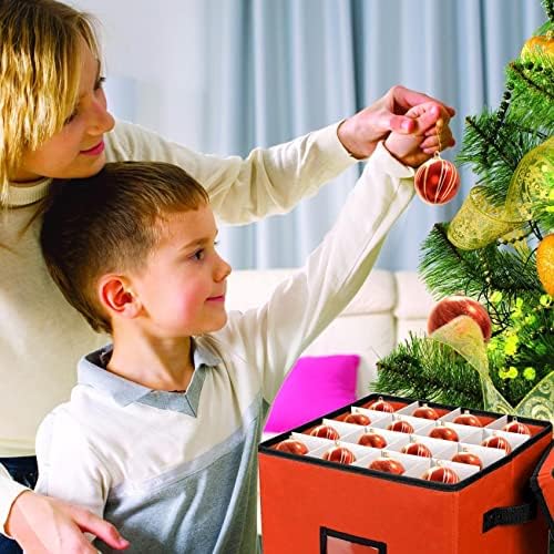 LanYinXuGuo Noel Süs saklama kutusu, tutmak için 64 Noel Süsler, tatil Dekor saklama kutusu Kapaklı Çelenk saklama kabı korumak