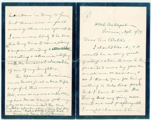 Samuel L. Mark Twain Clemens - İmzalı İmza Mektubu 04/08/1898