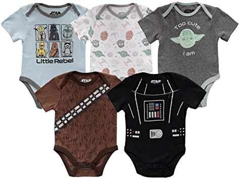 Disney bebek-erkek Star Wars Creeper Onesie Bodysuit Çok Paketi