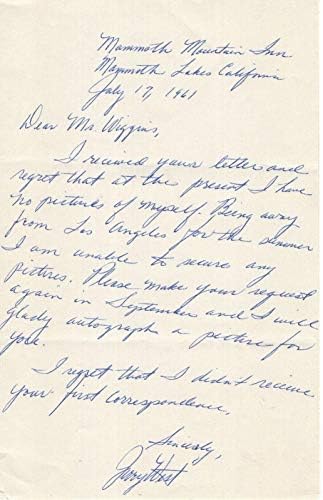 Jerry West El Yazısı + imzalı Mektup 1961 Nadir Lakers Efsanesi Jsa-NBA Kesim İmzaları