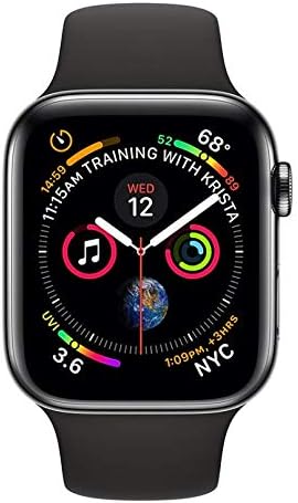 Apple Watch Series 4 (GPS + Hücresel, 44MM) - Siyah Spor Bantlı Uzay Grisi Alüminyum Kasa (Yenilendi)