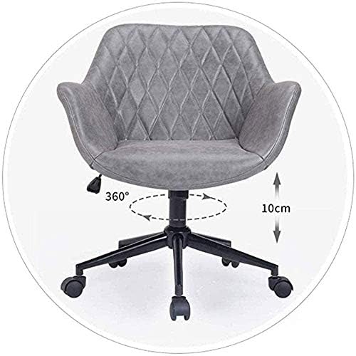 WJCCY Gri Masa Sandalye Rahat Yastıklı bilgisayar sandalyesi Kol Dayama ile Ayarlanabilir Yükseklik Döner Sandalye için Çalışma,