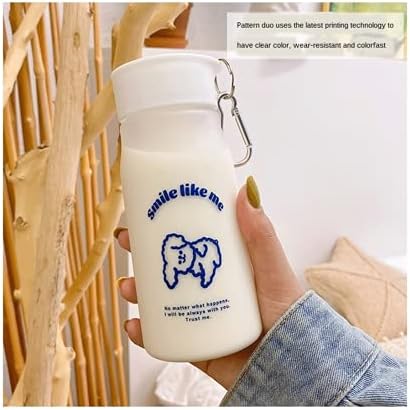 Tenbroman Yaratıcı Su Bardağı Sevimli Karikatür Süt Şişesi Plastik Taşınabilir Su Kupa Kadınlar ve Çocuklar için (Style-A)