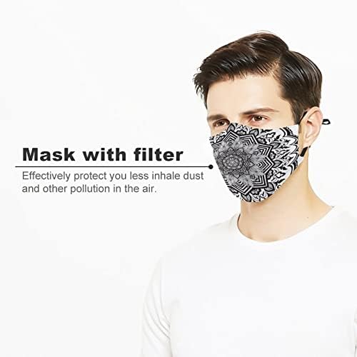 Yüz maskeleri gri klasik Mandala yeniden kullanılabilir toz geçirmez yüz maskesi yetişkin erkekler kadınlar için 1 ADET