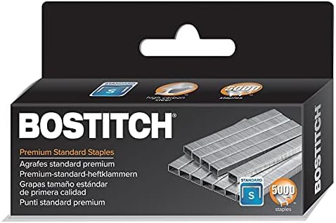 Bostitch, 1901, Premium Standart Zımbalar, 0,25 Ayak, 0,5 Taç, Çelik, 5,000 / Kutu, 1 Kutu Olarak Satılır