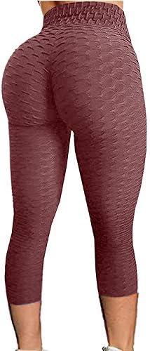 Fudule Yüksek Belli Yoga Pantolon Kadınlar için Ezme Popo Kaldırma Tayt Batik Egzersiz Karın Kontrol Ganimet Tayt Capri