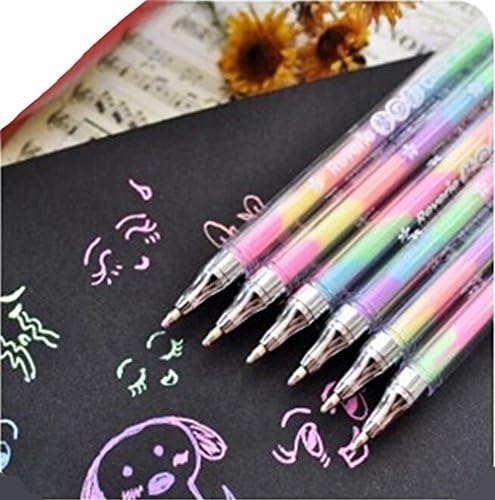 9 Çeşitli Pastel Vurgulamak Kalem Set Renkli Jel mürekkep Kalem 0.5 mm Rollerball Noktası Kalem için DIY Fotoğraf Albümü, Siyah