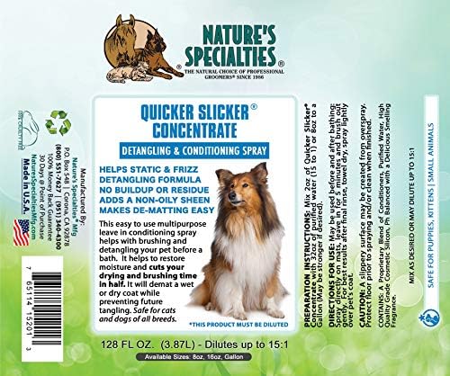 Nature's Specialties Evcil Hayvanlar için Köpek Kremi Sprey Konsantresi, Konsantre 15: 1, ABD'de Üretilmiştir, Daha Hızlı Kayganlaştırıcı,