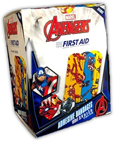 Marvel Avengers Bandajları 100CT, 3/4 x3 (Ironman, Kaptan Amerika, Kara Panter)