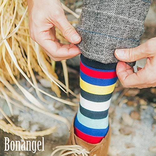 Bonangel Erkek Eğlenceli Elbise Çorapları-Renkli Komik Yenilik Mürettebat Çorap Paketi, Sanat Çorapları