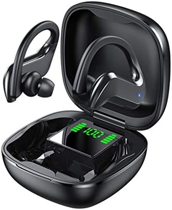 UXZDX CUJUX Bluetooth 5.0 Spor Kulaklık LED Ekran kablosuz Kulaklık, stereo mikrofonlu kulaklık Su Geçirmez Gürültü Azaltma Kulaklık
