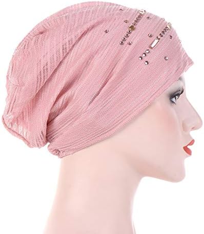 FORESTIME Kadınlar Rhinestone Hindistan Şapka Müslüman Fırfır Kanser Kemo Beanie Türban Wrap Cap, Soğuk Hava Spor HatsFA78
