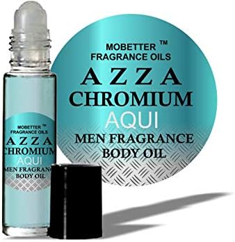 AZZA Chromium AQUİ Erkekler Kolonya Vücut Yağı 1/3 oz roll on Cam Şişe Mobetter Parfüm Yağları