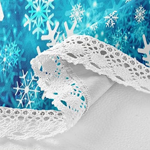 Kış Kar Tanesi Noel Yuvarlak Masa Örtüsü Noel Yeni Yıl Yıkanabilir Polyester Masa Örtüsü Dekoratif Masa Örtüsü Noel Düğün Parti