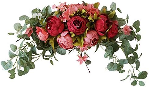 INFİLM 30 İnç Düğün Yapay Şakayık Yeşil Yaprakları ile Yağma, el Yapımı Çiçekler Zemin Masa Koşucu Centerpiece Çelenk için Kemer
