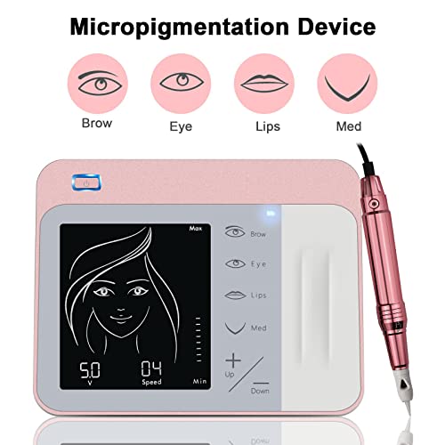 PYB Sanatçı Dokunmatik Ekran Akıllı Panel Kalıcı Makyaj Mikropigmentasyon Makinesi Kaşlar için 10 Hız Seviyeleri Eyeliner Lipliner