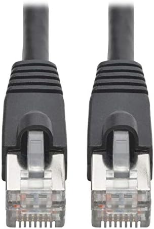 Tripp Lite Cat6a Ethernet Kablosu (M/ M), Korumalı Cat6a Kablosu, STP Ağ Bağlantı Kablosu, 10 Gbps, PoE, Siyah, 35 ft. (N262-035-BK)