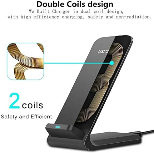 WALNUTA Cep Telefonu Dikey Kablosuz Şarj Cihazı 10W Kablosuz Şarj Cihazı Hızlı Şarj Standı Pedi (Siyah Renk)