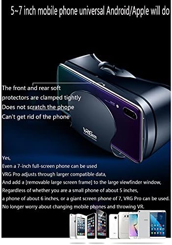 Yeni VR Gözlük 120°Görünüm Tam Ekran VR 3D Sanal Gerçeklik Gözlükleri Hepsi bir arada Blu-ray Akıllı Kask 4-7 inç Akıllı Telefon