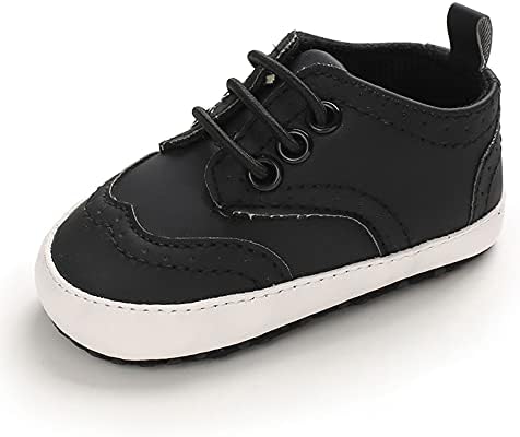 AMSDAMA Erkek Bebek Ayakkabı Bebek Yumuşak ve hafif Pamuk Taban PU Yumuşak Deri Kenar Sneakers Flats Toddler
