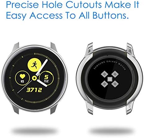 3 Paket-Fintie Kılıf Samsung Galaxy Watch Active 40mm ile Uyumlu (Active 2 için Uygun Değil), Premium Yumuşak TPU Ekran Koruyucu