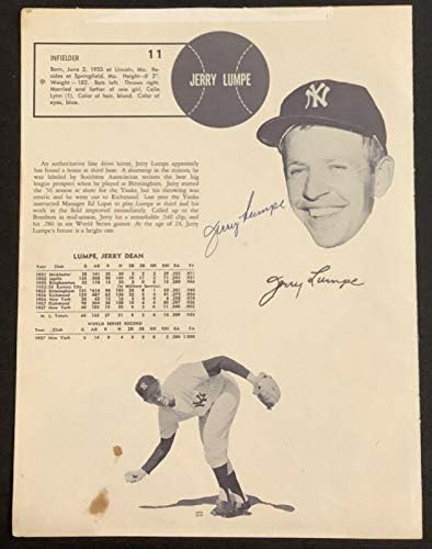 Jerry Lumpe İmzalı Yıllığı Sayfası Beyzbol İmzası w/Bobby Richardson NYY JSA-İmzalı MLB Dergileri