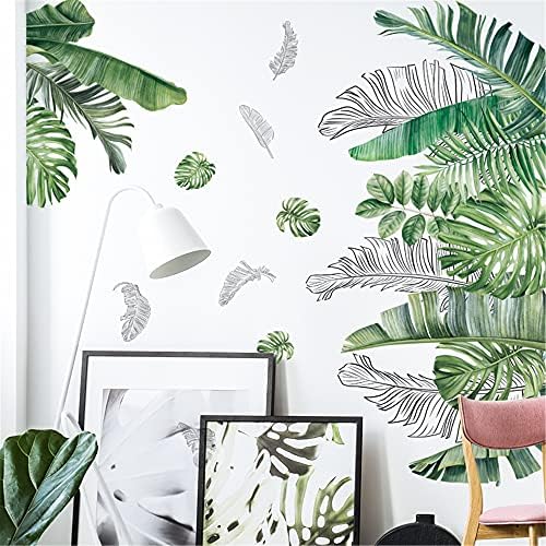Tropikal Yaprak Yeşil Yapraklar Duvar Çıkartmaları Monstera Palmiye Ağacı Yaprak Bitkiler duvar çıkartmaları Yatak Odası Oturma