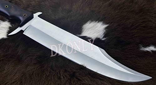 DKONLY-BLADES ABD: 17.5 Özel El Yapımı D2 Çelik Tam Tang Tiyatro Avcılık Bowie Bıçak Micarta Kolu ve Deri Kılıf ile (AM75)