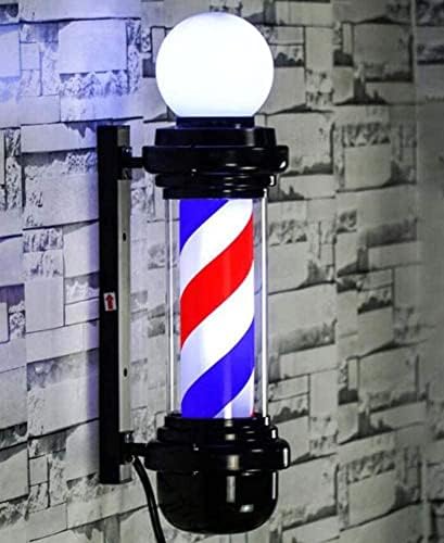 HAOKTSB salon logo ışığı Berber Direği led ışık, Açık Klasik Stil Kuaför Berber Dükkanı İşareti, Dönen Aydınlatıcı Kırmızı Beyaz