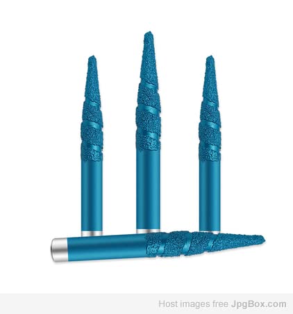 Mavi 12mm Çap 50Mm Bıçak Genişliği 120Mm Toplam Uzunluk Taş Malzeme ve Granit için Lehimli Taş Oyma Bıçağı