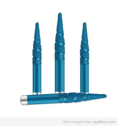 Mavi 16mm Çap 40Mm Bıçak Genişliği 100Mm Toplam Uzunluk Taş Malzeme ve Granit için Lehimli Taş Oyma Bıçağı