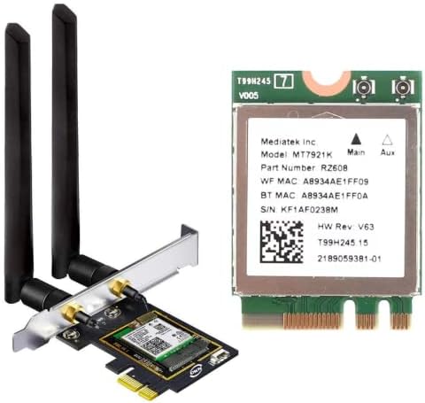 WiFi 6 AX3000 PCIE WiFi Kartı Paketi WiFi 6E AX3000 M. 2 WiFi Kartı (MT7921)