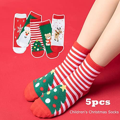 5 Pairs Sevimli Noel Çorap için Unisex Çocuk Kız Erkek Pamuk Çorap Noel Karikatür Kış Sıcak Hediye Çorap