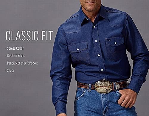 Wrangler Erkek Batı Uzun Kollu Snap Firma Finish İş Gömleği