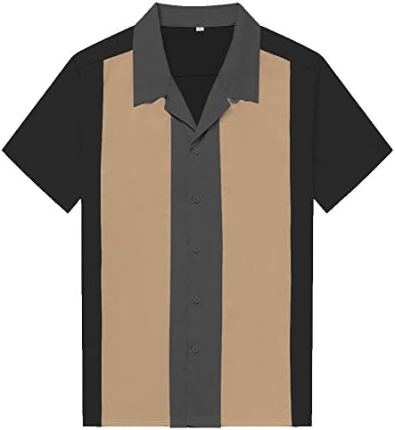Çapa MSJ erkek 50 s Erkek Giyim Rockabilly Tarzı Pamuk Erkek Gömlek Kısa Kollu Ellili Bowling Casual Düğme-Aşağı Gömlek