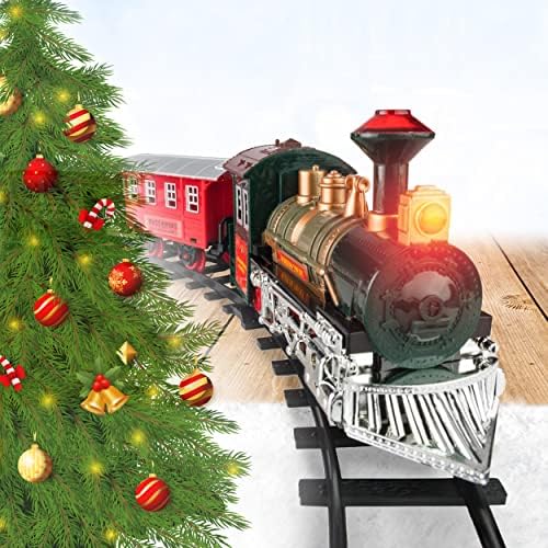 Çocuklar için Tren Seti - Ağacın Altında Noel Tren Seti-Işıklar ve Sesler ile Çocuk Tren Oyuncak-Pille Çalışan Elektrikli Klasik