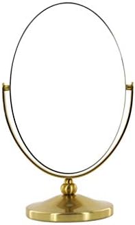 JJZI-L Seyahat Aynası Oval Kız Makyaj Aynası, Makyaj Araçları ve Aksesuarları Saplı Çift Taraflı Masa Aynası - Kaymaz Sünger