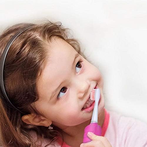 WCN Çocuklar Yumuşak Kıllar Diş Fırçaları Pil Diş Fırçası 2-Min Zamanlayıcı IPX7 Su Geçirmez Diş Fırçası Kız Yaş 3-12 Yıl (Renk: