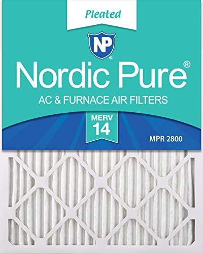Nordic Pure 14x20x1 (13_1/2x19_1/2) MERV 14 Pileli AC Fırın Hava Filtreleri, 2 x 19 1/2 x 3/4 (13,5 x 19,5 x 0,75), 3 Sayım