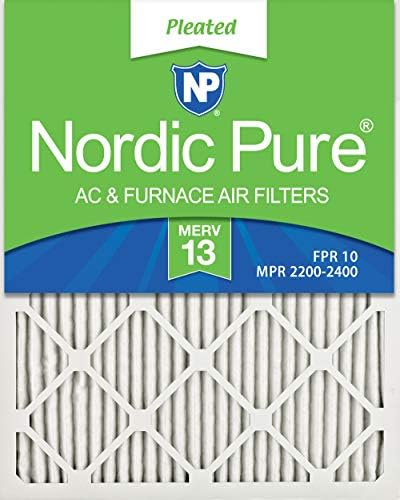 Nordic Pure 14x20x1 2x19_1 / 2 MERV 13 Pileli AC Fırın Hava Filtreleri, 2 x 19 1/2 x 3/4 (13,5 x 19,5 x 0,75), 3 Sayım