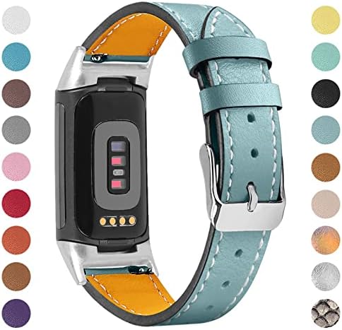 FFENFEI Smartwatch Band Aksesuar Fitbit Şarj 5 için Uyumlu, Deri Smartwatch Bantları Spor saat Kayışı Bilezik Tutuşunu Ayarlanabilir