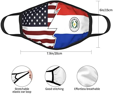 Yırtık Tarzı Amerikan ve Paraguay Bayrakları Yetişkin Maskesi Kullanımlık Nefes Toz Geçirmez Yıkanabilir Evrensel Erkekler ve