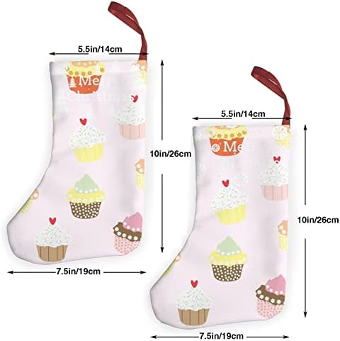 GLRTORE Sevimli Cupcake Noel Çorap 2 Paket 10 İnç,noel Çorap Noel Ağacı Şömine Asılı Çorap Noel Şeker Mevcut Çanta için Aile