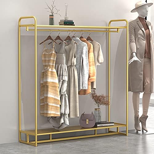 Altın Giyim Raf ile 2-katmanlı Raflar Modern Butik vitrin rafı için Perakende Tam Metal giysi rafı 59 L