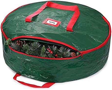 XİAOQİ yapay çiçekler Noel Çelenk saklama çantası Noel Çelenk Konteyner Dekorasyon Çelenk saklama çantası Noel Günü Saklama Çantası