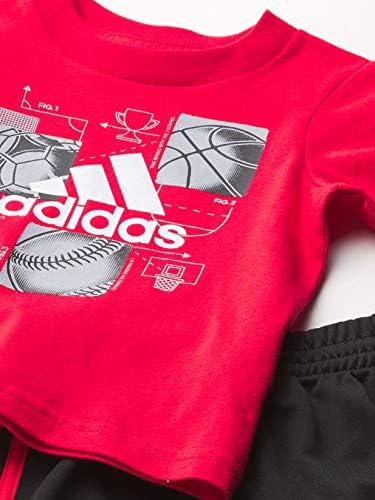 adidas erkek bebek Grafik T-Shirt Kısa Set