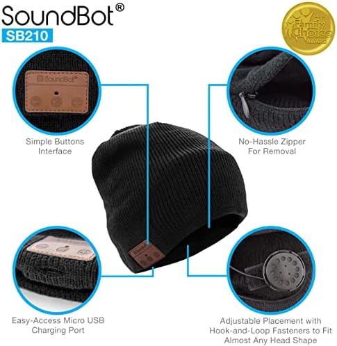 SoundBot SB210 HD Stereo Bluetooth 4.1 Kablosuz Akıllı Bere Kulaklık Müzik Örgü Kulaklık Hoparlör Şapka Hoparlör Kapağı, 5 Saat